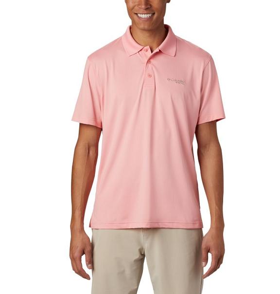 Columbia PFG Skiff Cast Polo Pink For Men's NZ35209 New Zealand